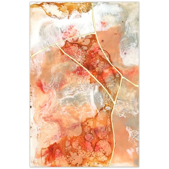 Empire Art Direct 48" x 32" Coral Lace I Frameless Free Floating Printed Tempered Glass Wall Art